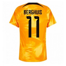 Nederland Steven Berghuis #11 Hjemmedrakt VM 2022 Kortermet